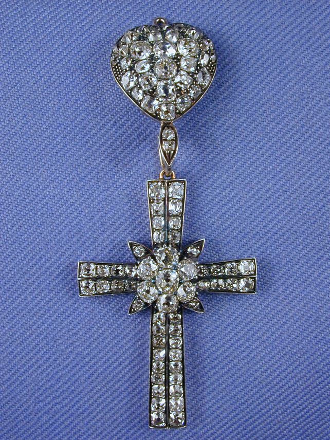 19th century diamond cross pendant, English c.1880, | MasterArt
